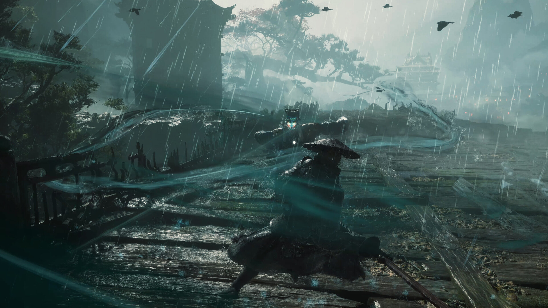 Phantom Blade Zero boss fight against a giant armored creature in an ancient temple